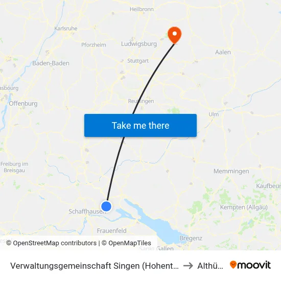 Verwaltungsgemeinschaft Singen (Hohentwiel) to Althütte map