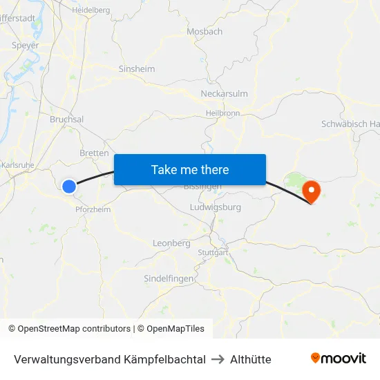 Verwaltungsverband Kämpfelbachtal to Althütte map