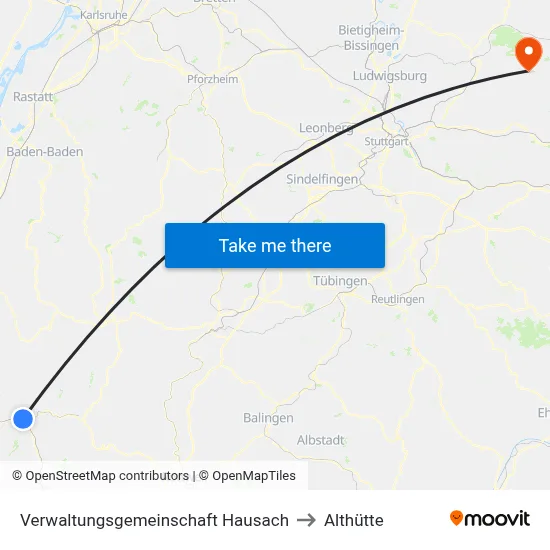 Verwaltungsgemeinschaft Hausach to Althütte map