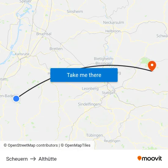 Scheuern to Althütte map