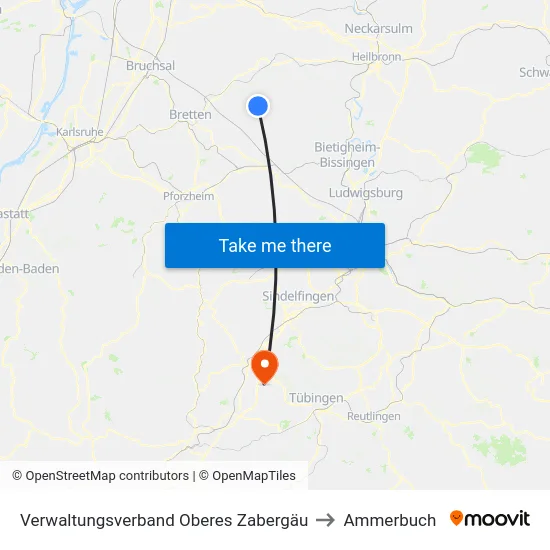 Verwaltungsverband Oberes Zabergäu to Ammerbuch map