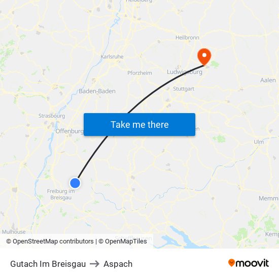 Gutach Im Breisgau to Aspach map