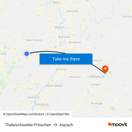 Thaleischweiler-Fröschen to Aspach map