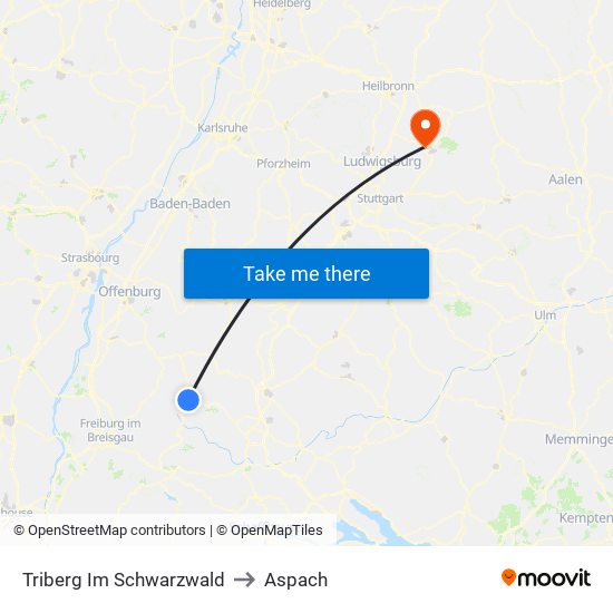 Triberg Im Schwarzwald to Aspach map