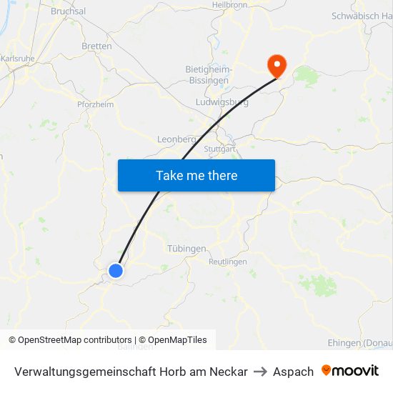 Verwaltungsgemeinschaft Horb am Neckar to Aspach map