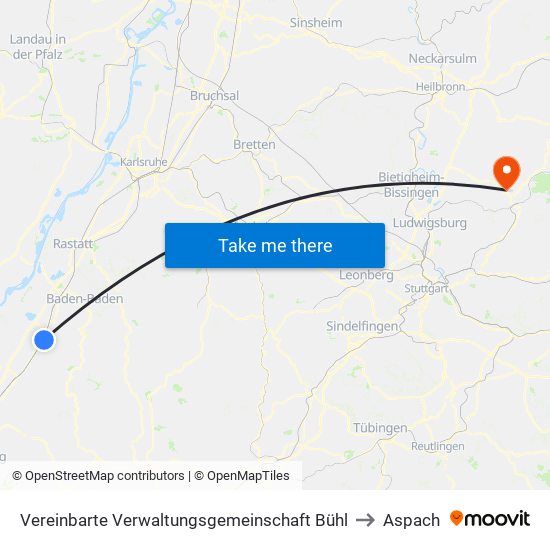 Vereinbarte Verwaltungsgemeinschaft Bühl to Aspach map