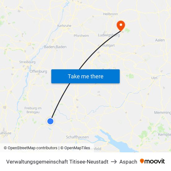 Verwaltungsgemeinschaft Titisee-Neustadt to Aspach map