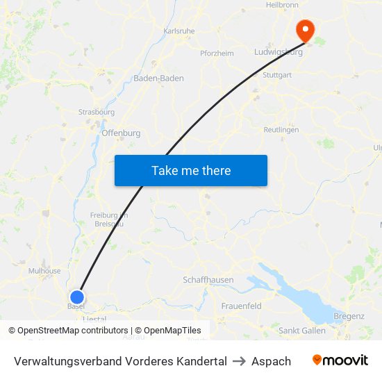 Verwaltungsverband Vorderes Kandertal to Aspach map
