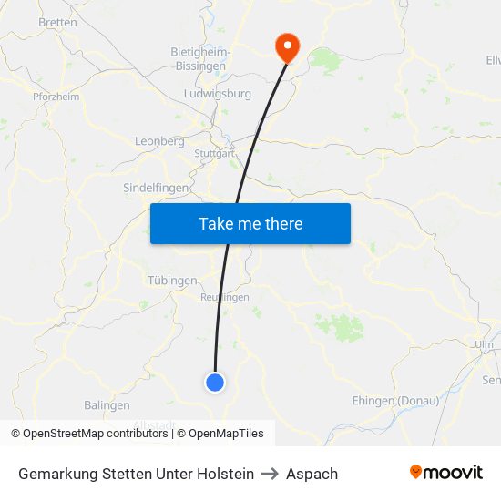 Gemarkung Stetten Unter Holstein to Aspach map