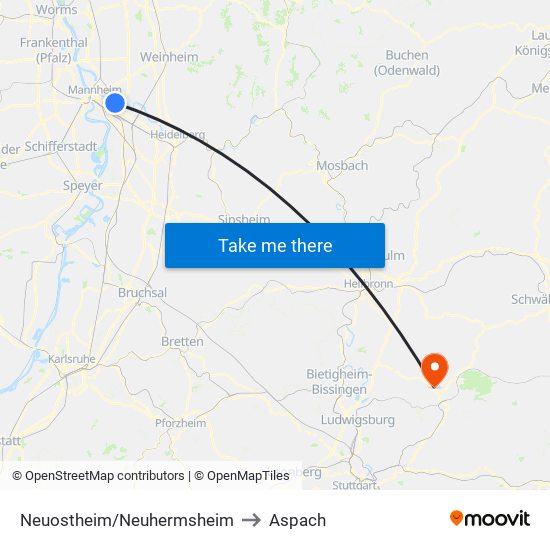 Neuostheim/Neuhermsheim to Aspach map