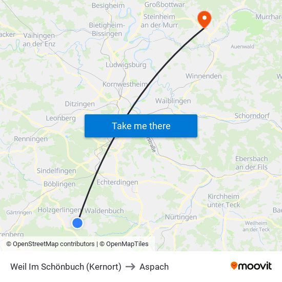 Weil Im Schönbuch (Kernort) to Aspach map