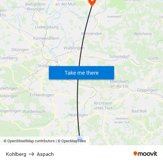 Kohlberg to Aspach map