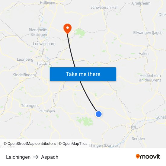 Laichingen to Aspach map