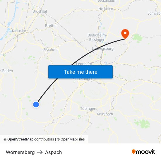 Wörnersberg to Aspach map