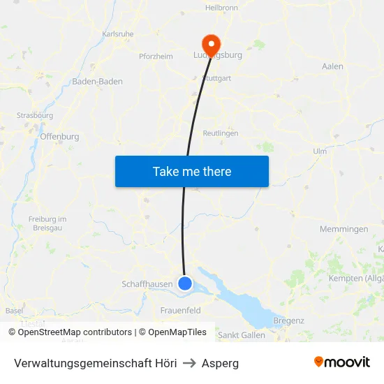 Verwaltungsgemeinschaft Höri to Asperg map