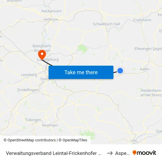 Verwaltungsverband Leintal-Frickenhofer Höhe to Asperg map
