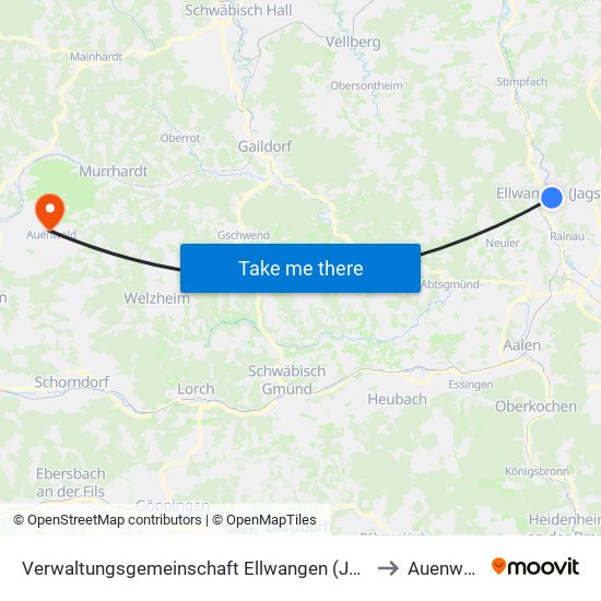 Verwaltungsgemeinschaft Ellwangen (Jagst) to Auenwald map