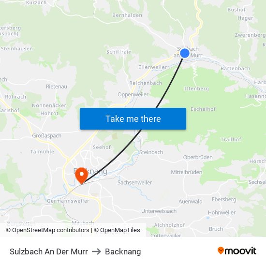 Sulzbach An Der Murr to Backnang map