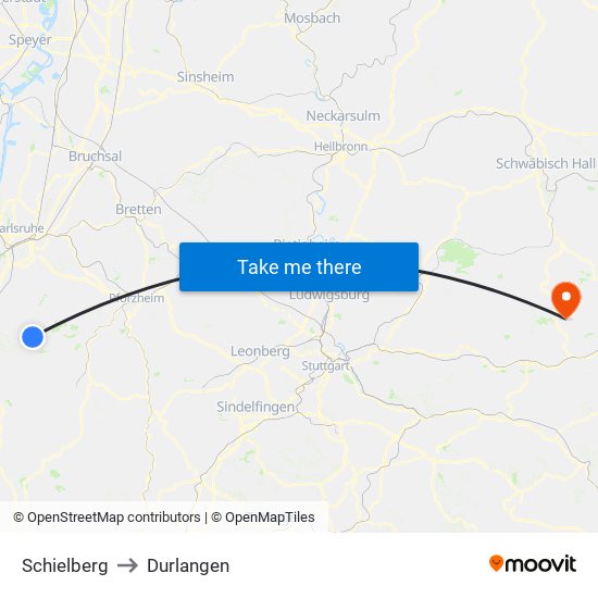 Schielberg to Durlangen map