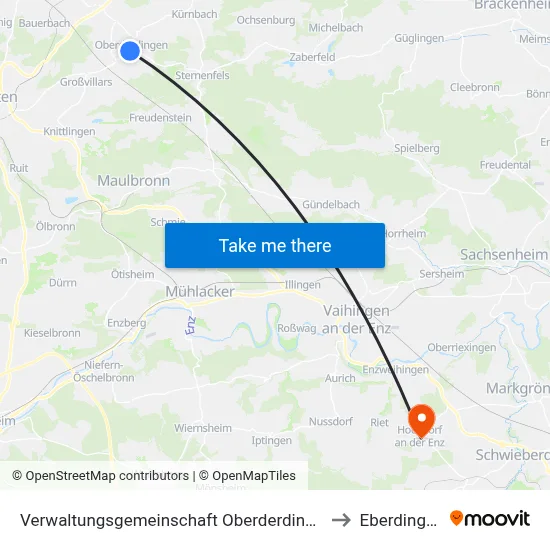 Verwaltungsgemeinschaft Oberderdingen to Eberdingen map
