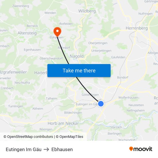 Eutingen Im Gäu to Ebhausen map