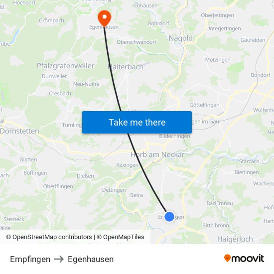 Empfingen to Egenhausen map