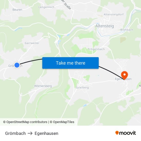 Grömbach to Egenhausen map