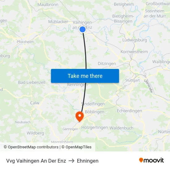 Vvg Vaihingen An Der Enz to Ehningen map