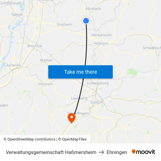 Verwaltungsgemeinschaft Haßmersheim to Ehningen map