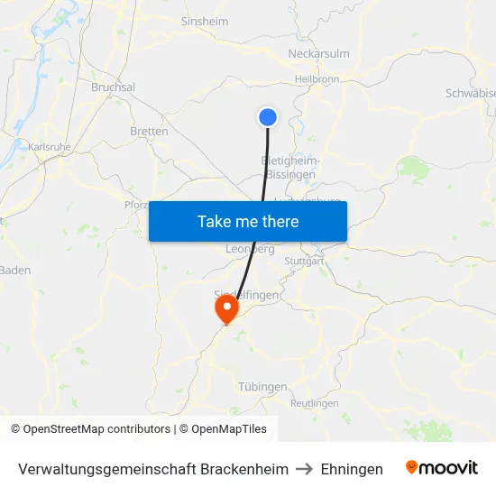 Verwaltungsgemeinschaft Brackenheim to Ehningen map