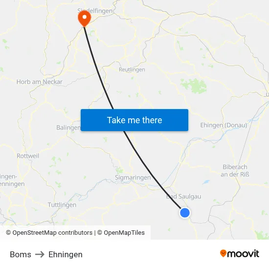 Boms to Ehningen map