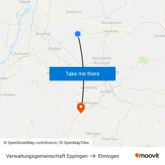 Verwaltungsgemeinschaft Eppingen to Ehningen map