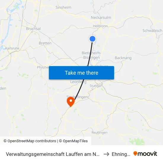 Verwaltungsgemeinschaft Lauffen am Neckar to Ehningen map