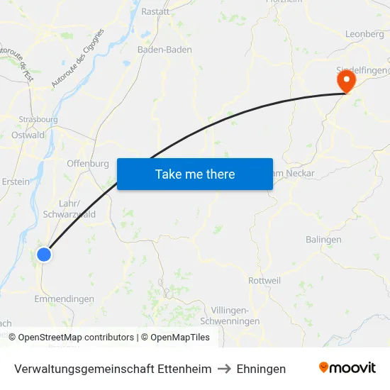 Verwaltungsgemeinschaft Ettenheim to Ehningen map