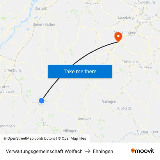 Verwaltungsgemeinschaft Wolfach to Ehningen map