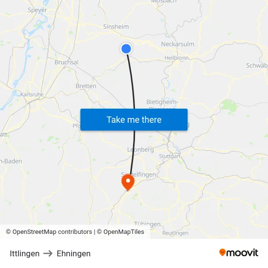 Ittlingen to Ehningen map