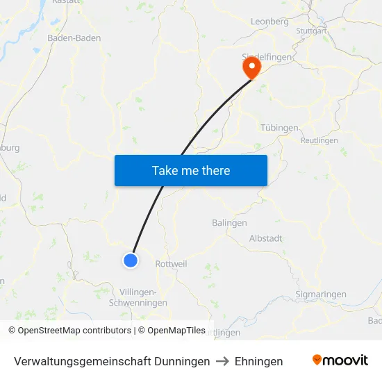 Verwaltungsgemeinschaft Dunningen to Ehningen map