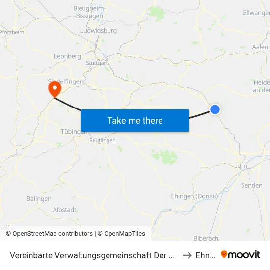 Vereinbarte Verwaltungsgemeinschaft Der Stadt Geislingen An Der Steige to Ehningen map