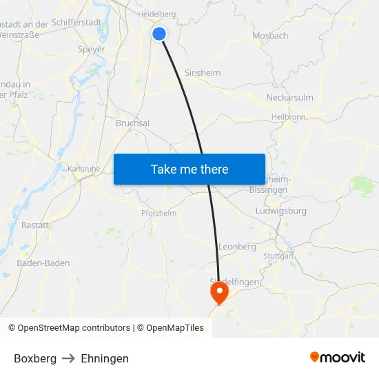 Boxberg to Ehningen map