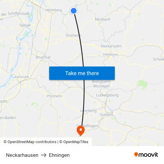 Neckarhausen to Ehningen map