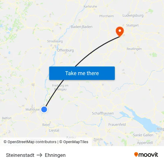 Steinenstadt to Ehningen map