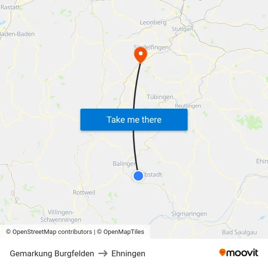 Gemarkung Burgfelden to Ehningen map