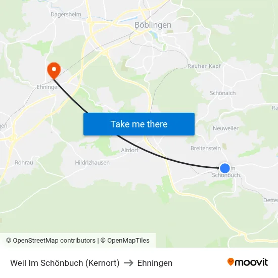 Weil Im Schönbuch (Kernort) to Ehningen map