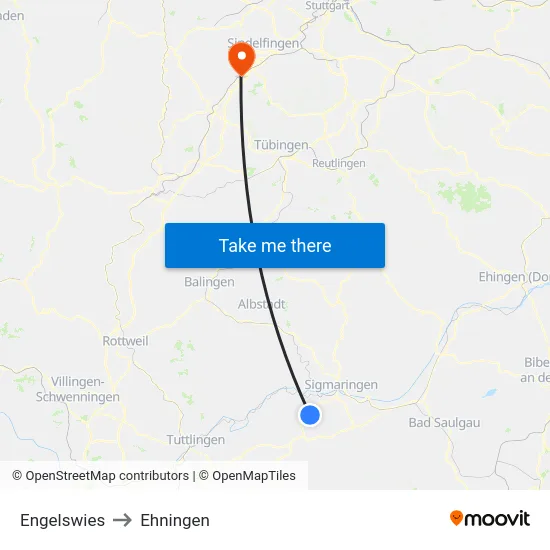 Engelswies to Ehningen map
