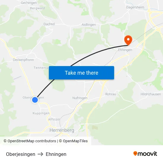 Oberjesingen to Ehningen map