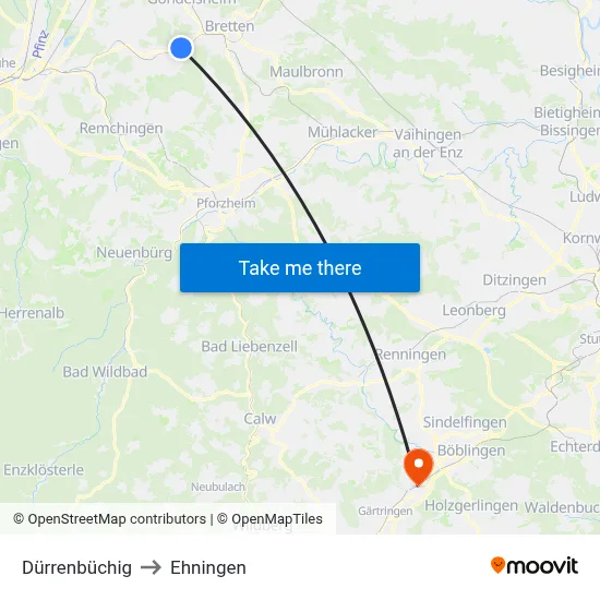 Dürrenbüchig to Ehningen map