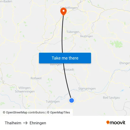 Thalheim to Ehningen map