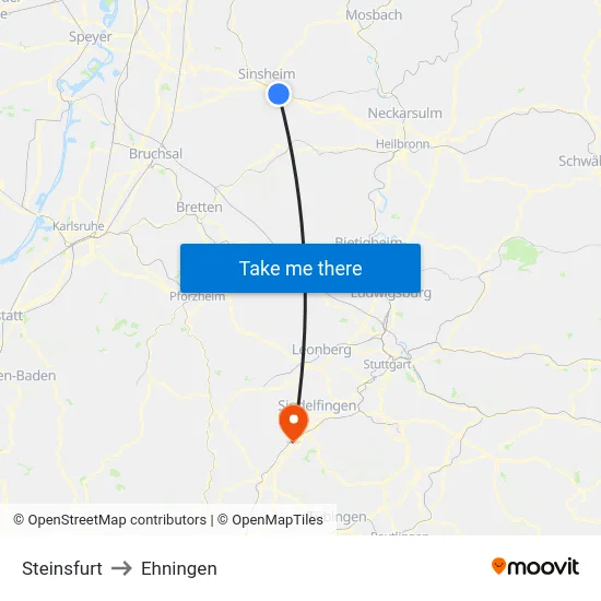 Steinsfurt to Ehningen map