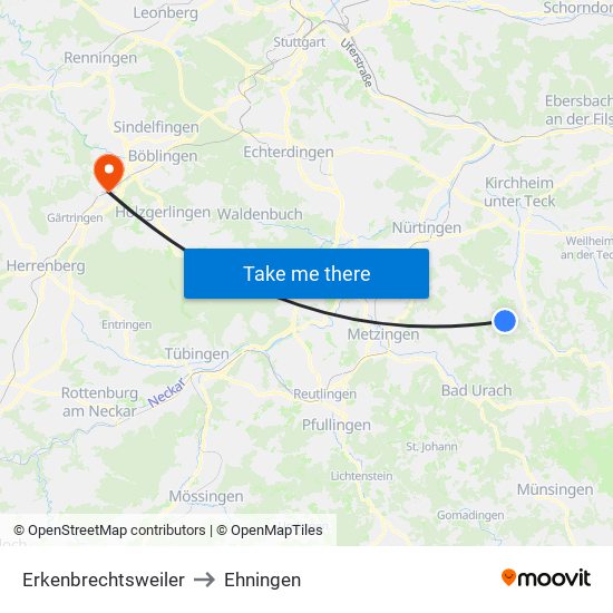 Erkenbrechtsweiler to Ehningen map