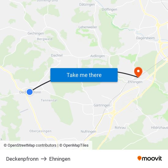 Deckenpfronn to Ehningen map